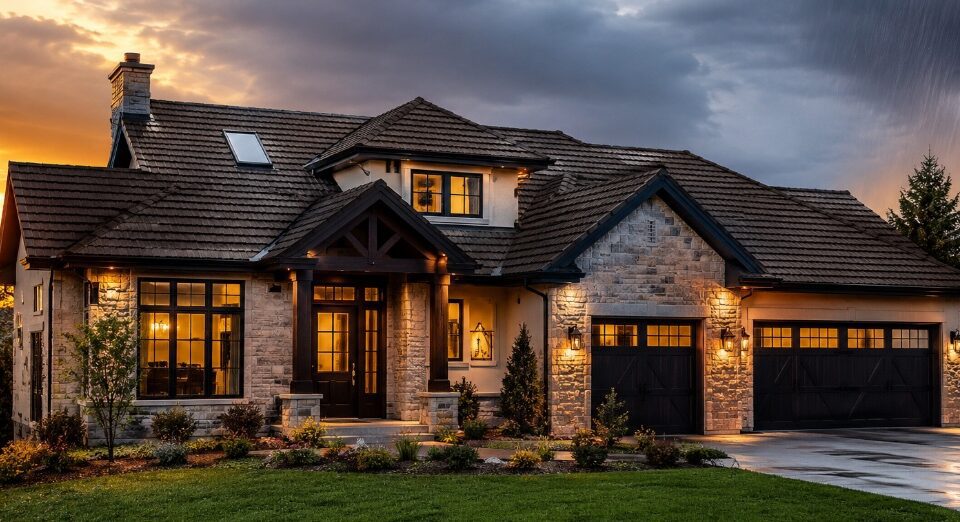 Modern home with stone-coated San Jose, CA metal roofing