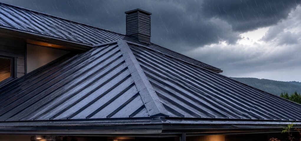 Modern metal roof protecting a home during stormy weather in Sunnyvale, CA
