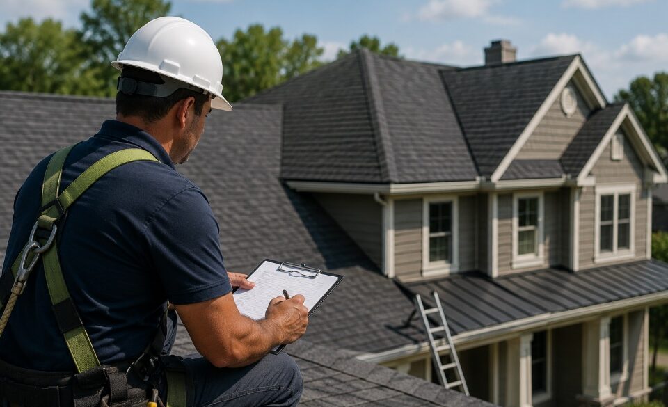 Professional Sunnyvale, CA roofing company inspecting a residential roof