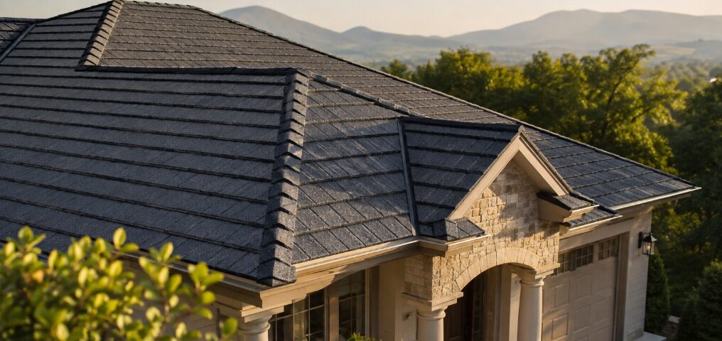San Jose, CA roofing with a durable stone-coated metal roof on a modern home.