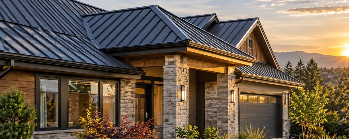 San Jose, CA metal roofing on a stylish modern home, combining attractive design