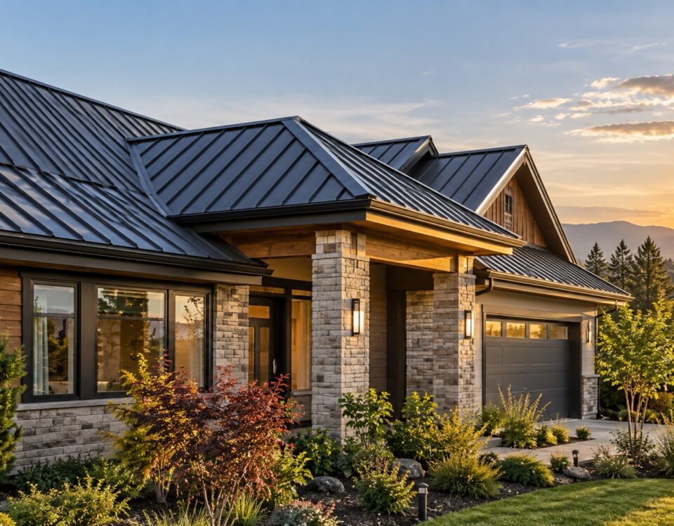 San Jose, CA metal roofing on a stylish modern home, combining attractive design