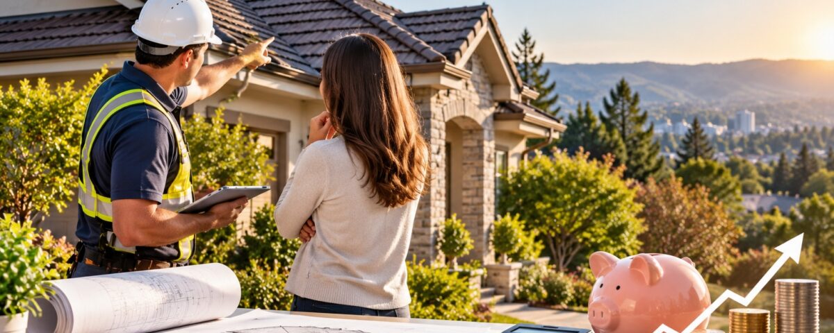 San Jose, CA roofing consultation showing a homeowner reviewing roof options